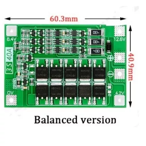BMS 3S 10-60A balanslı