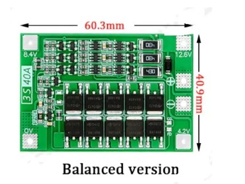 BMS 3S 10-60A balanslı